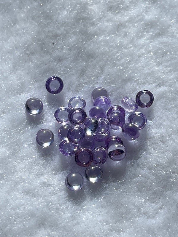 Cubic Zirconia Lilac Round Cabochons, dome with flat back - Various Sizes (5pc)