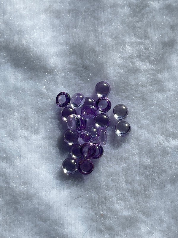 Cubic Zirconia Lilac Round Cabochons, dome with flat back - Various Sizes (5pc)
