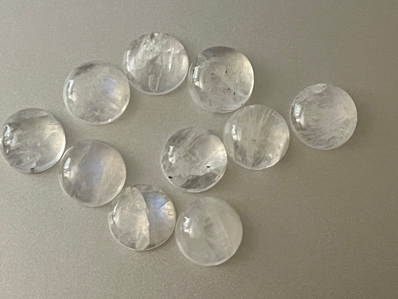 Moonstone Cabochon Blue flash, C quality, ea, 10mm