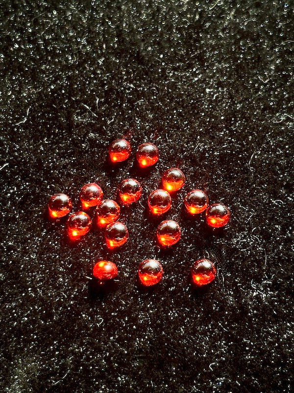 Cubic Zirconia Orange Round Cabochons, dome with flat back - Various Sizes (5pc)