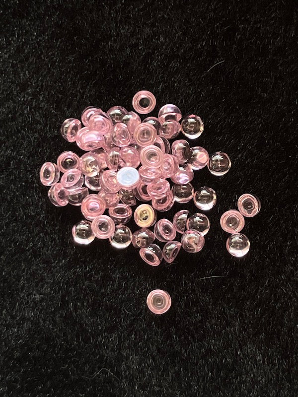 Cubic Zirconia Pink Round Cabochons, dome with flat back - Various Sizes (5pc)