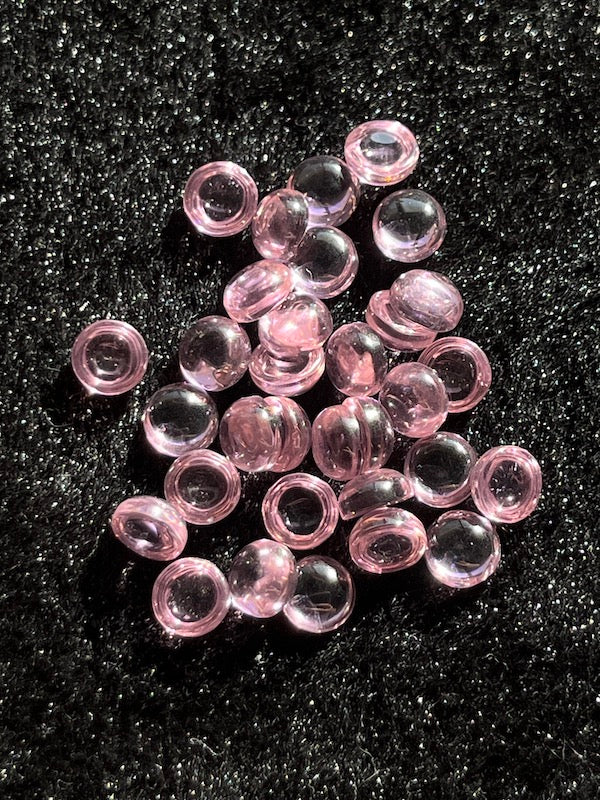 Cubic Zirconia Pink Round Cabochons, dome with flat back - Various Sizes (5pc)