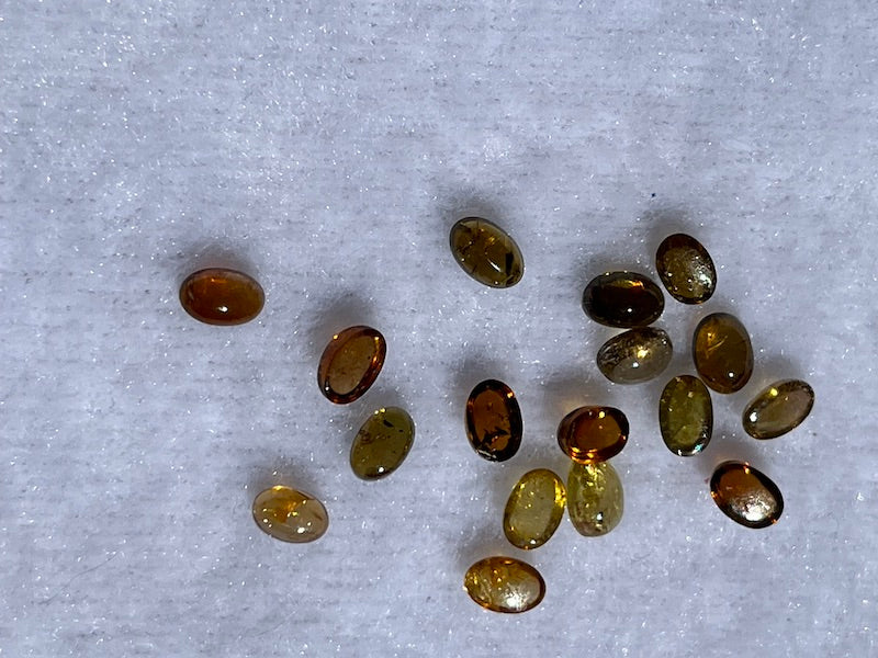 Tourmaline cabochon stones, various colours, 4x6 mm. Price is for one