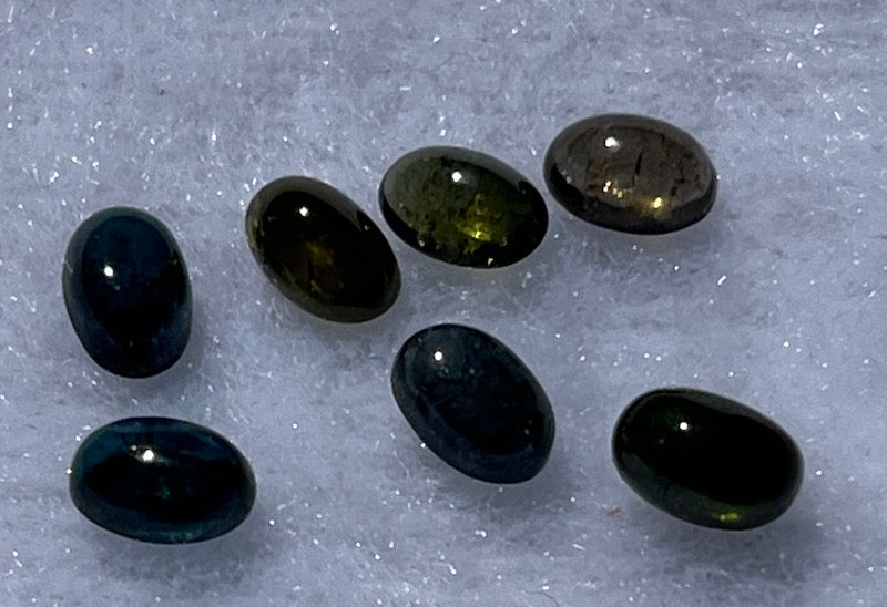 Tourmaline cabochon stones, various colours, 4x6 mm. Price is for one