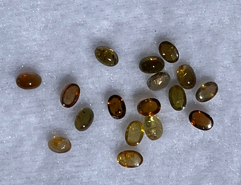 Tourmaline cabochon stones, various colours, 4x6 mm. Price is for one