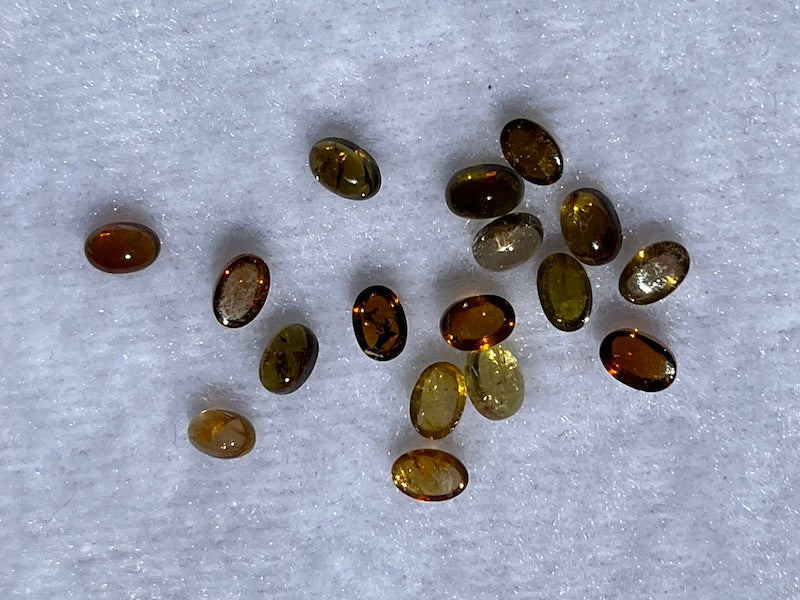 Tourmaline cabochon stones, various colours, 4x6 mm. Price is for one