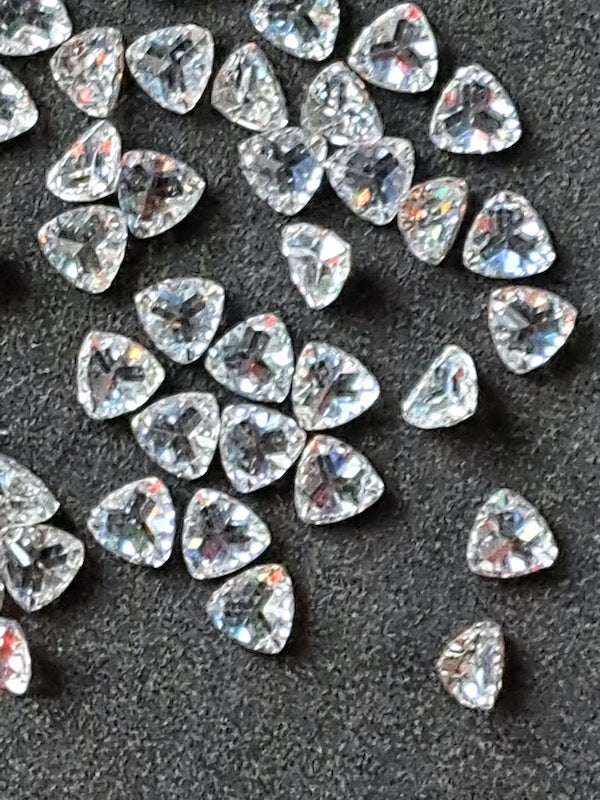 Cubic Zirconia White Trillion 3mm & 5mm (5pc)