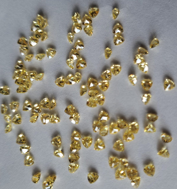 Cubic Zirconia Yellow Trillion 5mm (5pc)