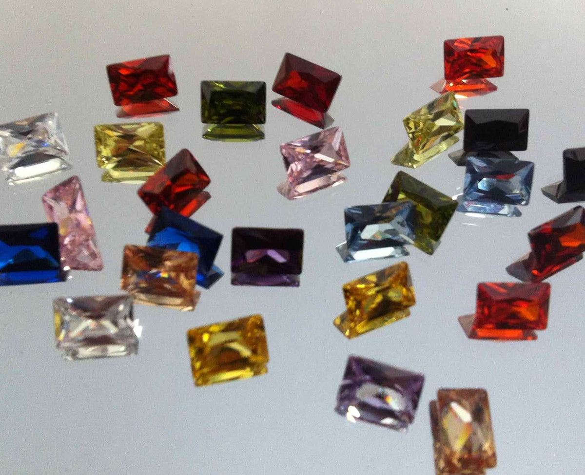 Rectangle, Baguette CZ &amp; Lab Assorted 4x6mm 25+