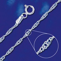 Sterling Silver Singapore Chain - Various Lengths