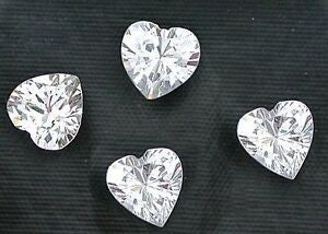 Cubic Zirconia White Heart Gem 5mm (5pc)