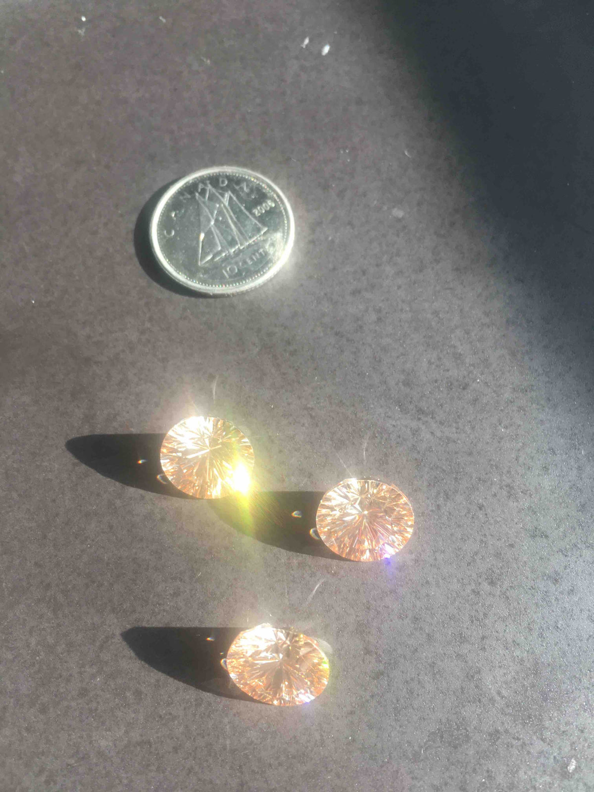 Cubic Zirconia Champagne Yellow Millennium Cut 10mm (1pc)