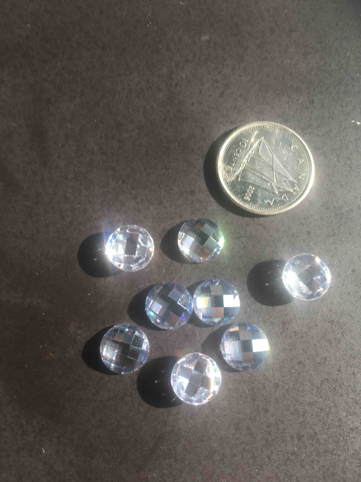 Cubic Zirconia Checkerboard, Round - Various Sizes and Colours