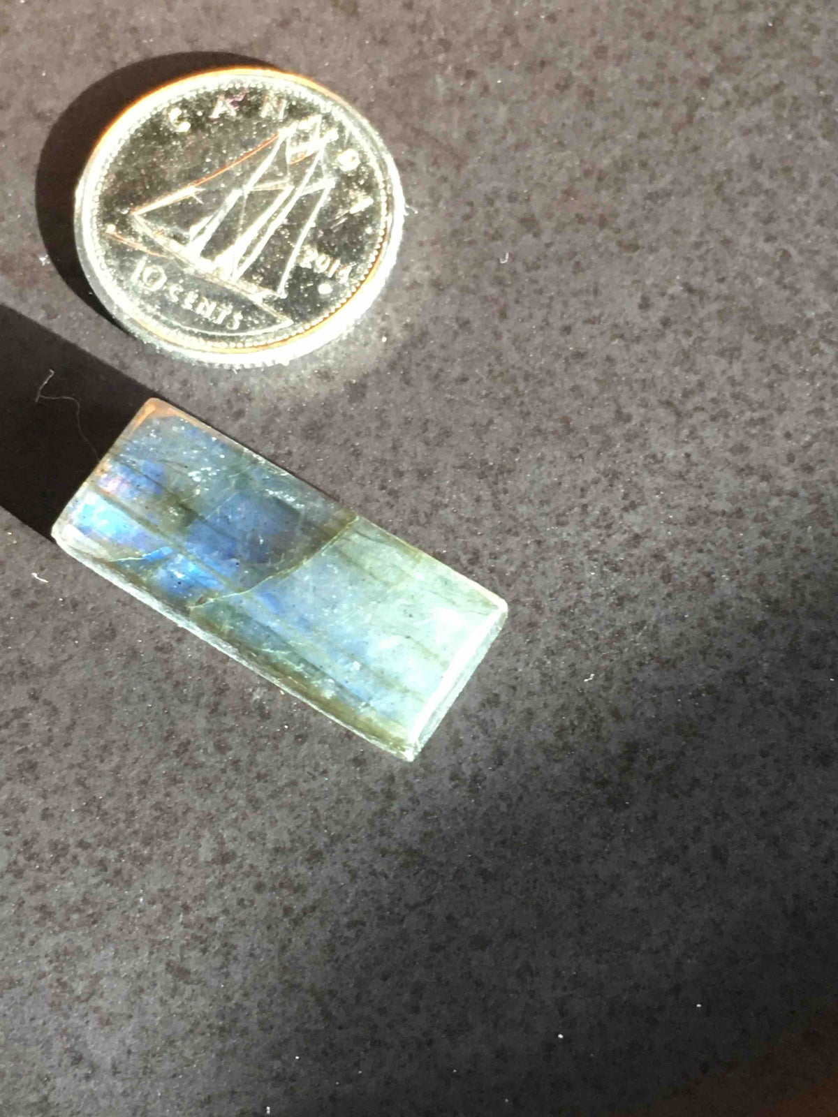 Labradorite Cabochon Blue Rectangle 22 x 9mm (1pc)