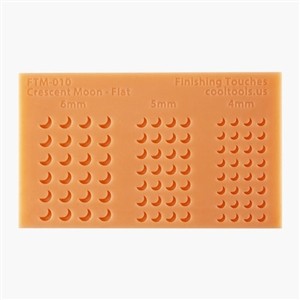 Mold - Flat Moon Shape, Finishing Touches embellishment mold, 4, 5 &amp; 6 mm sizes