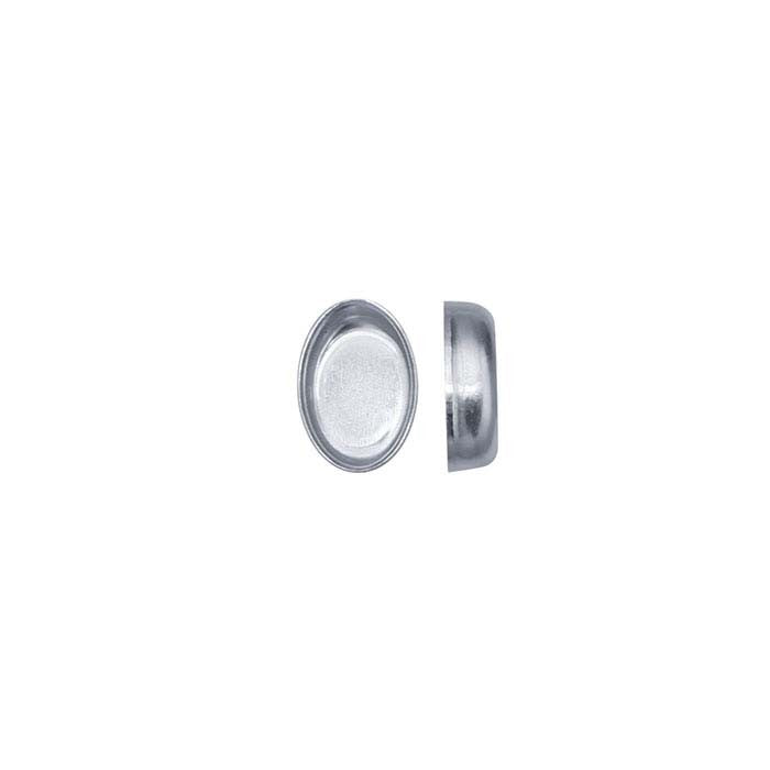 Bezel Cup Fine Silver, Oval Shape - Various Sizes (10pc)