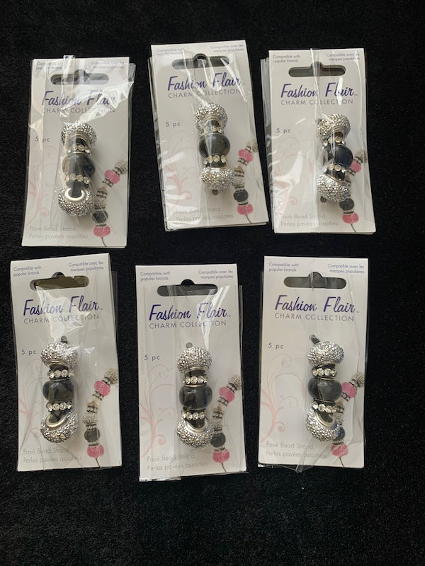 Bead, glass & metal big hole bling beads