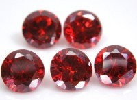 Cubic Zirconia Garnet Red Round - Various Sizes