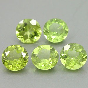 Peridot (Natural) Green Gem Round 6mm (1pc)