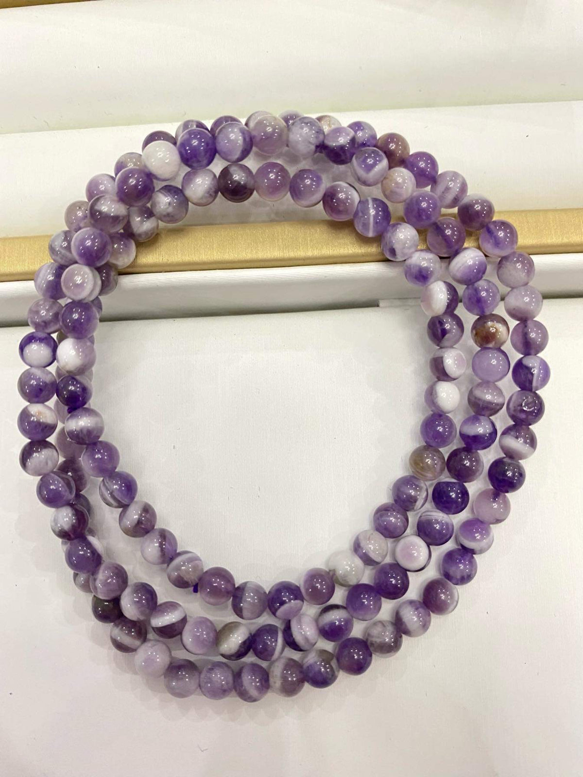 Bracelet, Dream Amethyst round beads