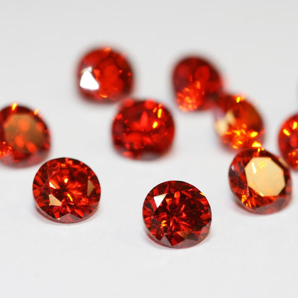 Cubic Zirconia Mandarin Orange Round - Metal Clay Alchemist