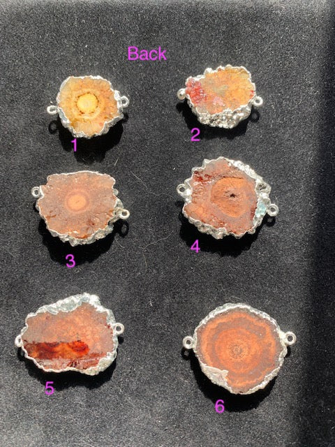 Solar Quartz Brown Jewelry Component, enhanced colours set in sterling.