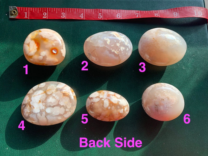 Flower Agate Palm stones - Palm your worries away.