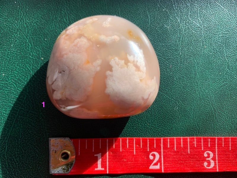 Flower Agate Palm stones - Palm your worries away.