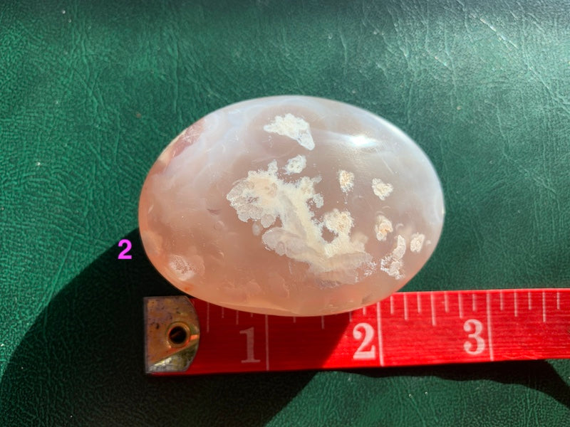 Flower Agate Palm stones - Palm your worries away.