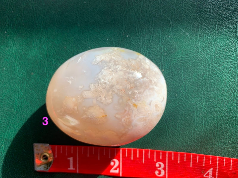 Flower Agate Palm stones - Palm your worries away.