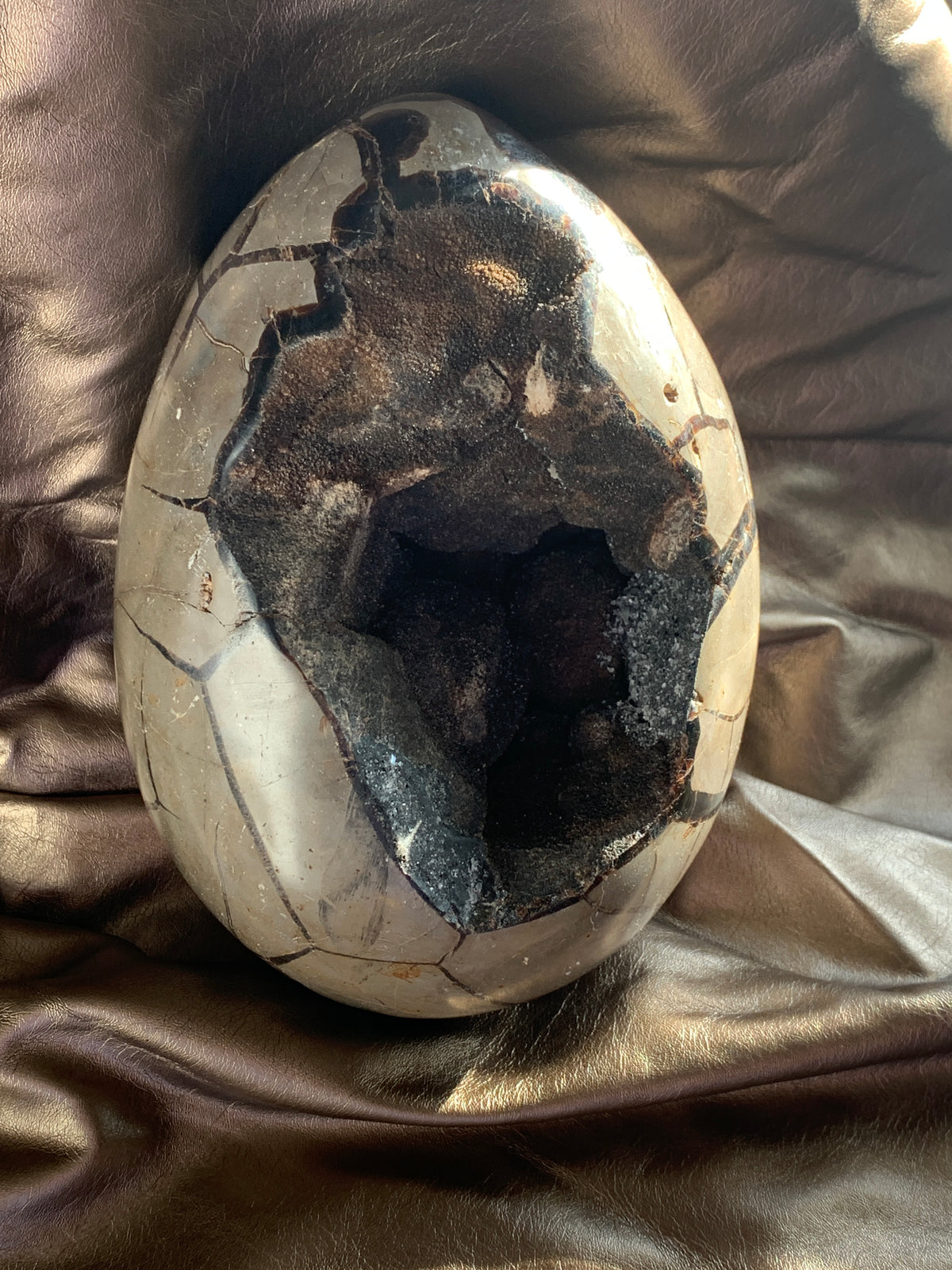 Septarian Egg, Massive Black druzy. 3.5 KG