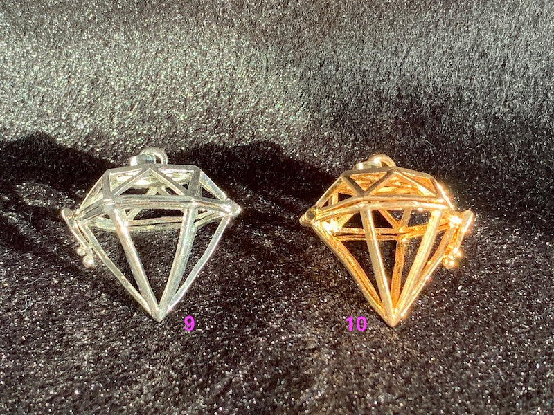 Caged Pendant/Charm, change your sphere & gem. 8 styles in different colours.