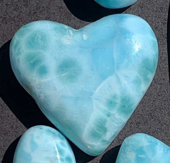 Larimar Cabochon Round Assorted Shapes, ea