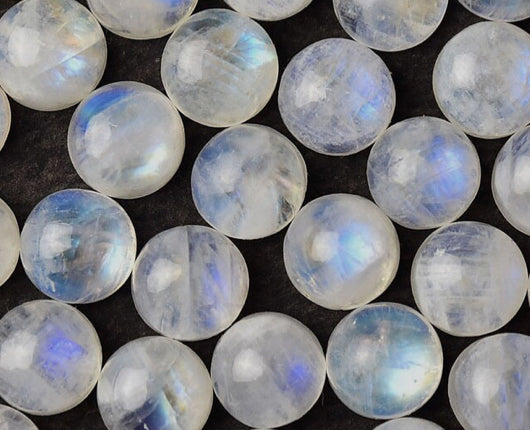 Moonstone Cabochon Rainbow Round 6mm (1pc)