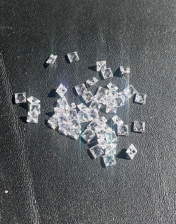 Cubic Zirconia White Square (5pc)