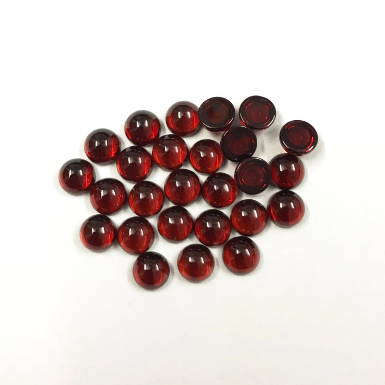 Garnet Cabachon Round 6mm (1pc)