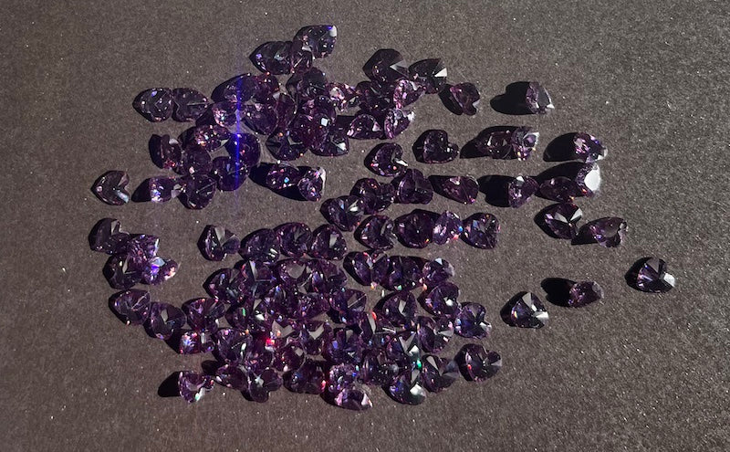 Cubic Zirconia Amethyst Purple Heart 5mm (5pc)